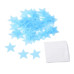 Средний Бирюзовый 100 шт. светящиеся наклейки на стену из полипропилена, настенный декор, звезда, средне бирюзовый, 30 мм