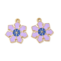 Снежинка 304 нержавеющей стальной эмали подвески, прелести рождественской тематики, ионное покрытие (ip), реальный 18 k позолоченный, снежинка, 21.5x19x1.5 мм, отверстие : 1.4 мм