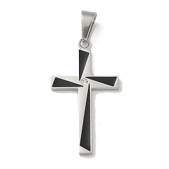 Нержавеющая Сталь Цвет 304 подвески из нержавеющей стали, крест очарование, цвет нержавеющей стали, 39x22x2 мм, отверстие : 7.5x5 мм
