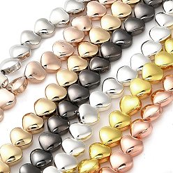 (52) Непрозрачная лаванда Стеклянные бусины с гальваническим покрытием , сердце, разноцветные, 7.5x8.5x4.5 мм, отверстие : 0.8 мм, около 55 шт / нитка, 15.75'' (40 см)