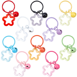 (52) Непрозрачная лаванда 20 шт. 10 стили брелоки из цинкового сплава, с акриловым нахождения, звезда, разноцветные, 62 мм, 2 шт / цвет