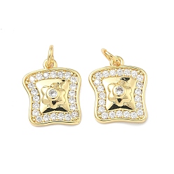 Настоящее золото 18K Латунные микро проложить кубического циркония подвески, тост с цветочными подвесками, с целью перехода в кольце, без кадмия и без свинца, стойки покрытие, долговечный, реальный 18 k позолоченный, 15.5x13x3 мм, отверстие : 3.3 мм