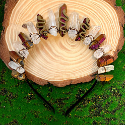 Змея Ободки для волос из натурального кварца и фиолетового кварца, корона для волос, для женщин девушек, змея, 200x160 мм