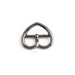 Черный Цвет Металла Регулируемые пряжки из сплава, сердце, металлический черный , 31x27 мм, внутренний диаметр: 25 мм