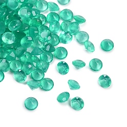 Зеленый агат Ограненный натуральный зеленый оникс-агат (окрашенный и нагретый) кабошоны, назад назад, ромб, 3x2 мм