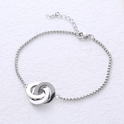 Нержавеющая Сталь Цвет Браслеты из нержавеющей стали в стиле хип-хоп, браслеты-цепочки для женщин, блокировка, цвет нержавеющей стали