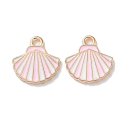 Лавандовый румянец Подвески из эмали и сплава, формы раковины, лавандовый румянец, 13x12.5x1.5 мм, отверстие : 1.6 мм
