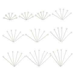 Нержавеющая Сталь Цвет 1000шт 10 стиль 304 штифты с проушинами из нержавеющей стали, цвет нержавеющей стали, 16~55x0.6 мм, отверстие : 2 мм, 100 шт / стиль