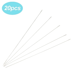 Нержавеющая Сталь Цвет 20шт. стальные иглы для бисероплетения, цвет нержавеющей стали, 80x0.45 мм