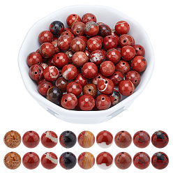 Rotem Jaspis Natürliche rote Jaspis runde Perle Stränge, 8~8.5 mm, Bohrung: 1 mm, ca. 47 Stk. / Strang, 15.5 Zoll, 2strand / box
