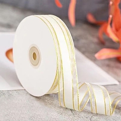 White 1Roll Polyester Ribbon, Lace Trim, Clothes Accessories, White, 1 inch(25mm), about 50.00 Yards(45.72m)/Roll
