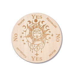 Солнце Деревянные резные коврики для чашек, термостойкие коврики для горшков, маятниковая доска на тему таро, для домашней кухни, плоско-круглые, рисунок солнца, 100x3 мм
