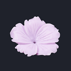 Лиловый Окрашенные синтетические коралловые шарики, цветок, сирень, 18.5~19.5x19~20x4.5~5.5 мм, отверстие : 1 мм