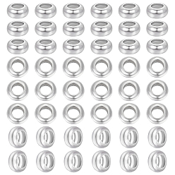 Платина 925 шарики стерлингового серебра, рондель, родий, с замшевой тканью из поликарбоната квадратной серебряной полировальной салфеткой, платина, 1 мм, отверстие : 3x1.4 мм, 1.4 шт / комплект