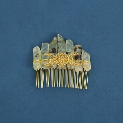 Пренит Обручи для волос из натуральных камней, аксессуары для волос для женщин и девочек, луна, 80x80x20 мм