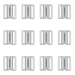 Платина Зажимы для бикини из сплава, запасная часть застежки бюстгальтера, нижнее белье с застежкой спереди, платина, 24x21x4.5 мм, отверстие : 20x3 мм, 10 комплектов / коробка