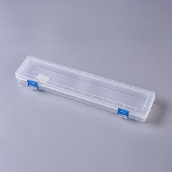 Clear Plastic Storage Box, Stationery Case for Watercolour Oil Paint Pencil, Clear, 34x8.05x3.4cm
