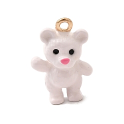 Pink Подвески из эмали и сплава, нести прелести, долговечный, золотые, розовые, 19x13x8 мм, отверстие : 1.5 мм