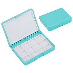 Голубой Коробка красок, ящик для хранения картин, для художественной росписи краски контейнер для хранения, прямоугольные, голубой, 60x80x18 мм, внутренний диаметр: 14x17 мм