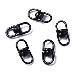 Black Spray Painted Eco-Friendly Alloy Double Eye Swivel Clasps, Swivel Snap Hook, Key Clasp Connectors, Cadmium Free & Nickel Free & Lead Free, Black, 19x9x6mm, Hole: 5X5.5mm