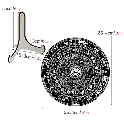 Плоский Круглый Календарь на деревянном колесе, деревянная витрина, черный держатель подставка, стеллаж для хранения маятников в деревенском стиле, ведьма, плоско-круглые, 254 мм