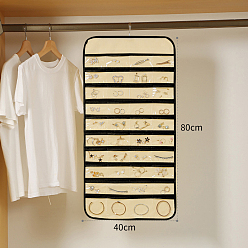 Лимонный шифон 80-карманный прямоугольный складной рулон ювелирных изделий из нетканого материала, настенные подвесные органайзеры для подвесок, Серьги, Кольца, хранение браслетов, лимонный шифон, 80x40 см