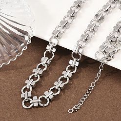 Нержавеющая Сталь Цвет 8мм 304 ожерелья из текстурированной цепочки из звеньев кольца из нержавеющей стали, не тускнеет, цвет нержавеющей стали, 18.15 дюйм (46.1 см)