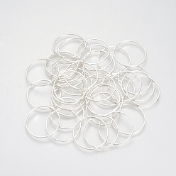Silver Brass Linking Rings, Lead Free & Nickel Free, Ring, Silver Color Plated, 25x1mm, about 1000pcs/bag