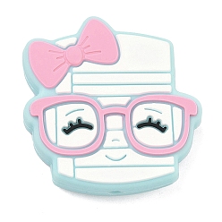 Book Силиконовые фокусные шарики, белые, книга, 30x29.5x8 мм, отверстие : 3 мм