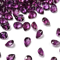 Аметист Ограненные натуральные аметистовые кабошоны, назад назад, форма слезы, 4x3x2 мм
