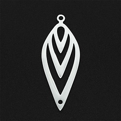 Нержавеющая Сталь Цвет Не тускнеют 201 соединители из нержавеющей стали, лазерная резка, лист, цвет нержавеющей стали, 38x14x1 мм, отверстие : 1.6 мм