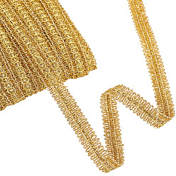 Or Bordure en dentelle de polyester en filigrane, bandes de passepoil pour la décoration textile à la maison, or, 5/8 pouces (17 mm), 20 yards/carte