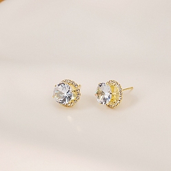 Золотой Латунь серьги, украшения для женщин, круглые, золотые, 17x12 мм