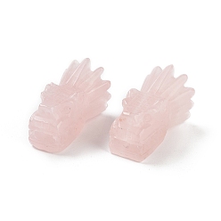 Rose Quartz Natural Rose Quartz Beads, Dragon Head, 26x16.5x14.5mm, Hole: 2mm