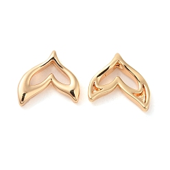 Настоящее золото 18K Латунь прелести, без кадмия, без никеля и без свинца, очарование рыбий хвост, реальный 18 k позолоченный, 10x11x2 мм, отверстие : 1x1.7 мм