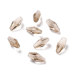 Светло-коричневый Прозрачные стеклянные шарики k 9, граненые, двухконусные, загар, 12x6 мм, отверстие : 1 мм