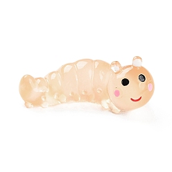 Оранжевый Светящийся орнамент в виде червяка из смолы, светится в темноте, микроландшафтное украшение сада, оранжевые, 15x35.5x13 мм