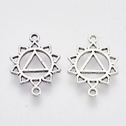 Манипура чакра Соединители из сплава в тибетском стиле, чакра, без кадмия и без свинца, манипуру, 20x14x1.5 мм, Отверстие : 1.2 мм , около 1350 шт / 1000 г