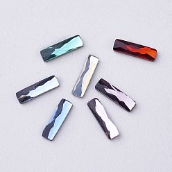 (52) Непрозрачная лаванда Плоский назад k 9 стеклянный горный хрусталь кабошоны, с покрытием на задной стороне, граненые, прямоугольные, разноцветные, 9x2.5x1.5 мм