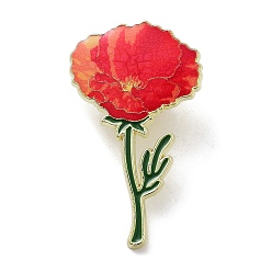 (123L) Белый крем непрозрачный блеск Булавка из цинкового сплава серии Flower, золотые броши для рюкзака, огнеупорный кирпич, 35x20.5 мм