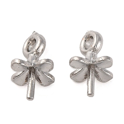 Платина Стойки покрытие латунь подвесные поручительств, без свинца и без кадмия, долговечный, цветок, платина, 8.5x5.5 мм, отверстие : 1 мм