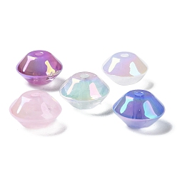 Mixed Color Pinted Acrylic Bead, Disc, Mixed Color, 15.5x10mm, Hole: 2.5mm