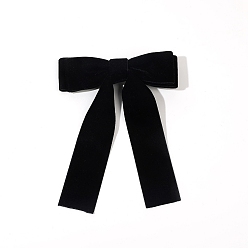 Черный Заколки для волос из бархатной кожи аллигатора, аксессуары для волос для женщин и девочек, бантом, чёрные, 170x135 мм