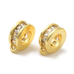 Золотой Колонна латунь микро паве кубический цирконий трубки поручни, долговечный, без кадмия и без свинца, золотые, 9.5x8x3.5 мм, отверстие : 1.2 мм, внутренний диаметр: 4 мм