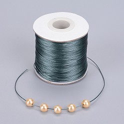 Gray Waxed Polyester Cord, Bead Cord, Gray, 0.5mm, about 169.51~174.98 Yards(155~160m)/Roll