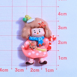 Помидор Рождественская серия из непрозрачной смолы декодирует кабошоны, Милая девушка, помидор, 40x25 мм