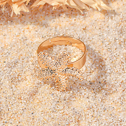 Золотой Открытые кольца-манжеты из сплава для женщин, морская звезда, золотые, 19.5 мм, внутренний диаметр: 20 мм