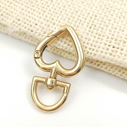 Золотой Поворотные застежки из цинкового сплава в форме сердца, золотые, 47x28 мм, отверстие : 14 мм