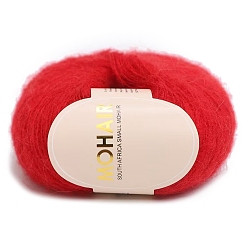 Красный Шерстяная пряжа для вязания мягкая мохеровая вязка длинная шерстяная пряжа шарф своими руками нитки для вязания крючком принадлежности, красные, 0.9 мм