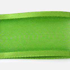 Lime Green 100 Yards Polyester Organza Ribbon with Satin Edge, Lime Green, 3/8 inch(9mm)